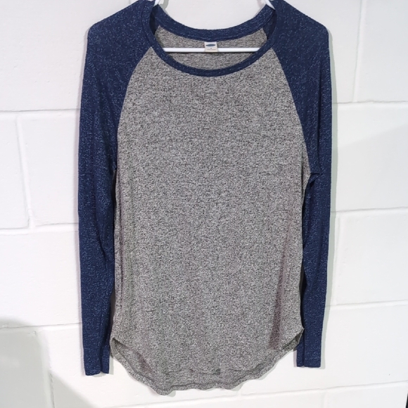 Old Navy Tops - Women's Heather Gray And Blue  Long Sleeve Top